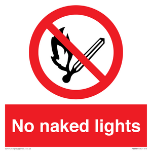 no naked lights - safety sign